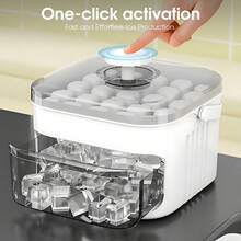 Molde para cubitos de hielo, bandeja para cubitos de hielo, molde multifuncional para chocolate en el hogar, fácil de desmoldar, apto para camping, bandeja de hielo apilable con tapa removible, apto para cócteles congelados, whisky, utensilios de cocina - Piezas de refrigerador - Ver 3