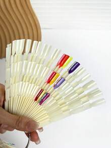 Nail Art Practice Display Finger Bamboo Joint Display Board 150 Colors Fan-Shaped Color Card 3-Section Multi-Color Board Color Palette 3-In-1 Nail Polish Gel Color Board Practice Finger - Multicolor - View 4