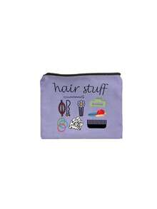 Ce sac de maquillage de voyage présente des imprimés de peignes, de bandeaux, de pinces à cheveux et d'élastiques, et peut être utilisé comme sac de rangement de voyage pour le shampooing, les articles de toilette et d'autres articles. Léger et portable, il convient aux activités de plein air et peut être utilisé comme sac de toilette, sac à main ou sac de rangement de salle de bain, convenant aux voyages d'affaires, aux vacances et aux activités de plein air. C'est également un excellent cadeau pour les femmes. - Multicolore - Voir 15