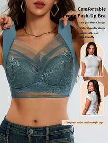 6Pieces Women's Large Bra Gathered Soft Ice Silk Seamless Top Bra Lace No Wire Ring Summer Bra Tops Underwear, Bralettes For Women, Lingerie For Women - 彩色 - 查看 7