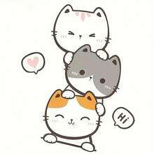 Waterproof & Weather-Resistant Cute Cartoon Cat Vinyl Car Stickers, Self-Adhesive Animal Decals For Cars, Motorcycles & Home DIY Decoration - A - View 4