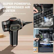 SOKANY Portable Wireless Car Vacuum Cleaner, Wet & Dry 2-In-1 Blower & Suction, 45,000 Rpm Powerful Suction, Type-C Fast Charging (1500mAh*2), Equipped With Multiple Accessories, Suitable For Various Scenarios, Essential Tool For Daily Cleaning - Cordless - View 5