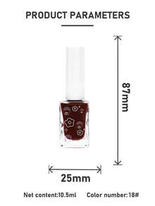快乾水性指甲油 10.5ml，適合女孩與青少年，持久無味，紅色與黑色，熱門美甲沙龍風格，居家DIY美甲用品，易使用，適合女性禮物，四季適用（秋、冬、春、夏） - 酒紅色 - 查看 7