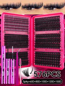 720/684/648/200pcs Multi-Style D-Curl Eyelash Clusters Set, 8-16mm Large Capacity Individual Lashes. Easy For Daily Makeup Use At Home. Suitable For Dates, Travel, Photography, Weddings, Holidays And Cosplay False Eyelashes - Multicolor - View 24