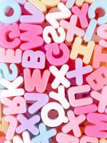 30/50/100pcs Random Acrylic Letter Beads, Jewelry Making Accessories, Letter Pendant Beads, Keychain Handmade Craft Jewelry Accessories - Alphabet Beads - View 7
