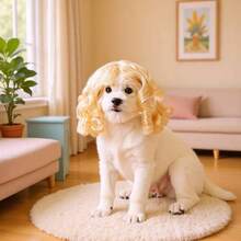Pet Synthetic Wig For Cats And Dogs, Universal Party Holiday Gathering Cosplay Judge Hair, Wavy Curly Hair, Christmas Halloween Judge Hair Accessory Wig - Multicolor - View 1