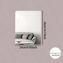 1pc Modern Acrylic Bathroom Mirror - Self-Adhesive Closet Mirror - Makeup Vanity Mirror - Room Decor Mirror, Children's Bedroom Decoration - Silver - View 11