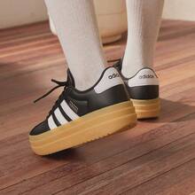Adidas VL Court Bold T-Toe Retro Thick Sole Sports Casual Skate Shoes Training Shoes IH3081 - Black and White - View 2