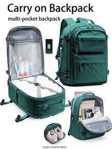Floless Mochila de viaje unisex, cumple con los estándares de artículo personal de equipaje de mano de la aerolínea, se adapta a portátiles de 14/15.6 pulgadas, diseño antirrobo, impermeable, adecuada para uso en dormitorios universitarios, mochila pequeña para computadora, mochila para desplazamientos de negocios, mochila para deportes al aire libre - Multicolor - Ver 13