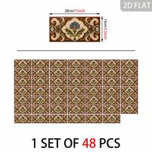 Adesivi per piastrelle floreali vintage 28*14cm autoadesivi impermeabili rimovibili decorazioni per pareti cucina e bagno - C - Visualizzare 29