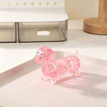 1pc Shiny Soft Sausage Dog Squishy Toy, Designed For Teenagers And Adults Seeking Ritual Of Life And Emotional Release, Ideal Stress Relief Companion For Urban High-Pressure People, Embedded With Fine Gold Powder And Warm Orange Gradient Halo - Multicolor - View 9