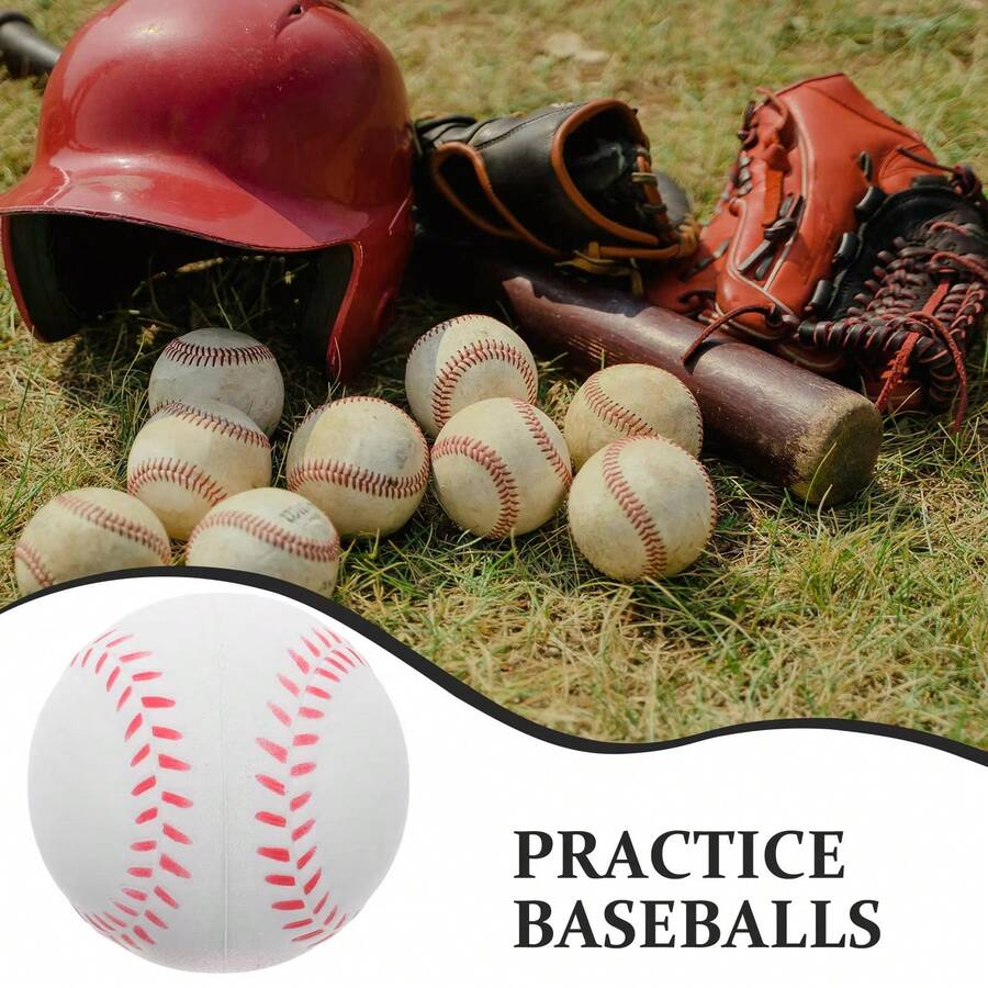 7CM Baseball Softball Hardball Training Balls Handmade Baseballs Hard&Soft Baseball Outdoor Practice Team Game - Multicolor - View 1