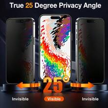 3pcs Full Screen Matte Privacy Screen Protector For IPhone, Made Of Flexible Soft Film Material, Upgraded Edge Protection Design, Privacy Protection, Anti-Fall Anti-Shock, Anti-Scratch Wear-Resistant, Anti-Fingerprint Coating Treatment, Smooth Touch - Black - View 5