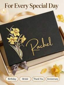 1 Stück anpassbare magnetische Geschenkbox, anpassbare Hochzeits-Geschenktüte (Name kann Muster werden), 3 Farben erhältlich, perfekt für Weihnachten, Party, Feier, einzigartige Geschenkverpackung für sie/ihn, Freund, Freundin, beste Freundin, geeignet für Weihnachten, Valentinstag, Geburtstag, Jahrestag, Muster kann Muster werden - Verschiedenfarbig - Übersicht 4
