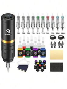 Wireless Tattoo Gun Set With 1500mAh Battery, All-In-One Tattoo Machine Kit. Includes 10 Tattoo Needles, 7 Bottles (5ml) Tattoo Ink And A Complete Tattoo Pen Set, Suitable For Beginners And Artists. - Multicolor - View 13
