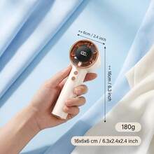 Champagne Summer Portable Handheld Mini Fan, Adjustable Personal Air Cooler With Digital Display, USB Rechargeable Pocket Fan, Perfect For Home, Office & Outdoor Use (Charge With Included Original Cable) - Champagne - View 2