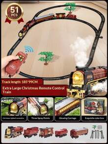 Don't Miss It! Creative Remote - Controlled Electric Toys With Flexible Operation, Inspiring Boundless Imagination. 9064B - 1 Vintage - Style Steam Spray Train Gift Box - Red - View 8
