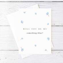 Will You Be My Something Blue Proposal Card, Bridesmaid Invitation Card, Maid Of Honor, Wedding Favor Card, Something Blue - Multicolor - View 4