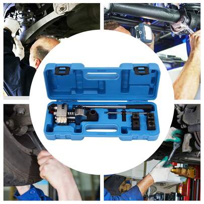 YISSALE Kit d'outils de dudgeonnage manuel pour conduites de frein avec coffret de rangement portable bleu, pour l'entretien des conduites de frein, des conduites hydrauliques, des conduites de carburant et des tuyaux de climatisation automobiles.