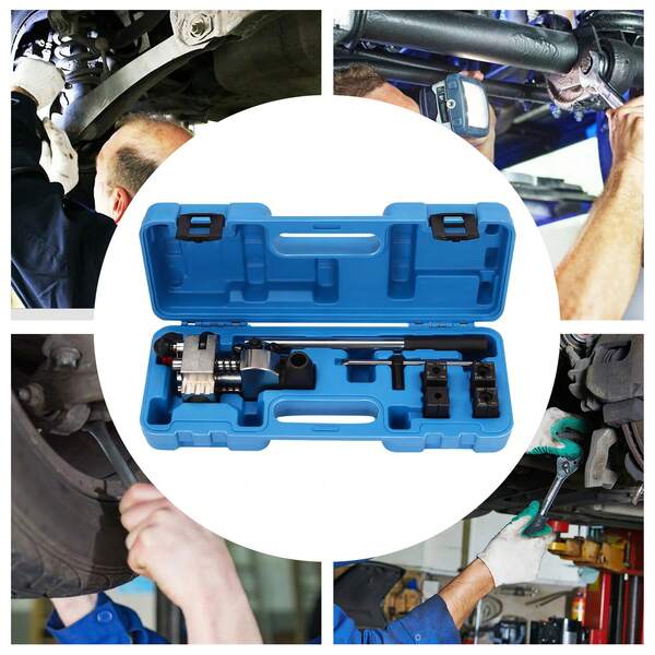YISSALE Kit d'outils de dudgeonnage manuel pour conduites de frein avec coffret de rangement portable bleu, pour l'entretien des conduites de frein, des conduites hydrauliques, des conduites de carburant et des tuyaux de climatisation automobiles.
