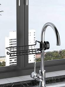 Kitchen Sink Faucet Storage Rack - Sponge, Scrubber Faucet Organizer, Vintage Style, Drill-Free Installation, Faucet Drain Rack, Kitchen Accessories - Drain Rack - View 2