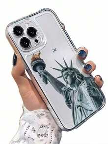 1 pieza Funda de teléfono TPU con cobertura completa anti-caída IMD con diseño de la Estatua de la Libertad compatible con Apple 11 Pro Max/12 Pro Max/13 Pro Max/14 Pro Max/15 Pro Max/16 Pro Max/17 Pro Max - Multicolor - Ver 3