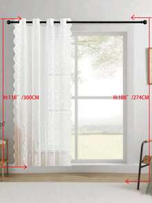1pc/2pcs Bohemian Sheer Curtains, Light Filtering Tassel Drapes For Living Room Bedroom, Elegant Window Treatment, Flowy Fringe Design, Soft Breeze Decor, Privacy Semi-Transparent, Farmhouse Vintage Style, Easy Hang Gift - White - View 38