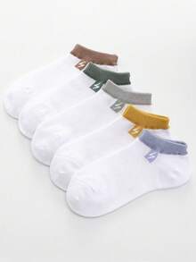 5 Pairs Kids Socks, Solid Color Minimalist Mesh Short Socks - Multicolor - View 10