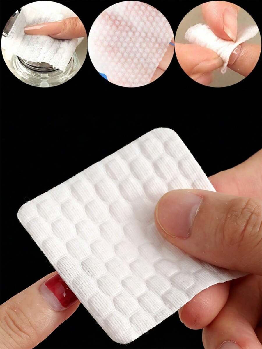 2000/1000/500/200/100片超強吸水美甲棉片，適用於卸妝、溶解睫毛膏和護膚。柔軟清潔的美甲棉片。 - 彩色 - 查看 1