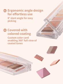 PERIPERA All Take Mood Palette #01 Whisper Of Spring Coral 1 Slim Ruler Palette 5.5g，暖珊瑚色多質地眼影盤，適合暖色調膚色，日常通勤妝容，適合新手 - 01 號 春日珊瑚私語 - 查看 2