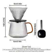 Pour Over Coffee Pot Set, Includes Coffee Scoop, 23.6OZ/700ML Glass Coffee Pot/Server, With Glass Coffee Filter/Brewer, Suitable For Home Or Office Drip Coffee Maker Set, 1-6 Cups - Multicolor - View 3