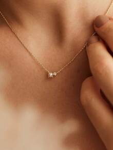 1pc Fashionable Minimalist Elegant Pearl & Zirconia Necklace Choker Chain, Suitable For Daily Wear And Holiday Gift - Necklace - View 1