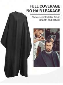 Salon Grade Anti-Static Black Barber Haircut Cape With Neck Duster Brush, Durable Professional Men Barber Salon Accessories - Multicolor - View 11