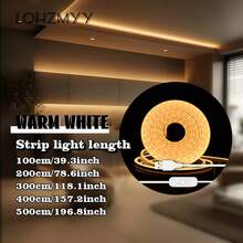 LQHZMYY 1件 低壓 5V LED 柔性霓虹燈條，附按鈕開關，白色/暖光，1m/2m/3m/4m/5m，適用於直播補光、臥室補光、櫥櫃、浴室鏡子、廚房、餐桌、鏡子、派對與驚喜氛圍 - 霓虹燈 - 查看 4