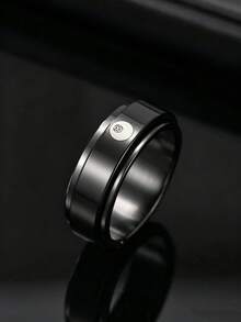Ring With Design, Minimalist Style Men's Jewelry, Suitable For Daily Wear, Boyfriend Gift - Black - View 3