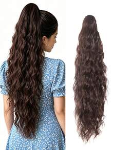 Extensión de Coleta Ondulada Multicolor de 24 Pulgadas, Cabello Sintético Resistente al Calor para Mujeres, Aspecto Natural, Adecuado para Uso Diario y Peinado, Accesorio para el Cabello - Multicolor - Ver 14