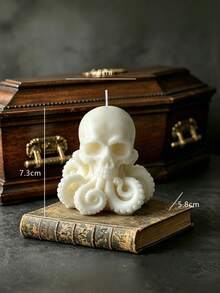 1pc Halloween Octopus Skull Scented Candle, Gothic Style Atmosphere Decor, Handmade Creative Decorative Fragrance Candle, Suitable For Room Decor, Desktop Decor, Home Decor, Parties, Birthdays, Gifts, Anniversaries, All Seasons, Essential For Halloween Decoration - Octopus Skull - View 15
