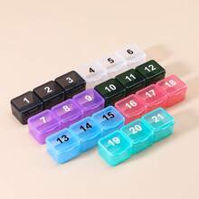 1 Month 30 Days Pill Organizer Box, Portable Medication Reminder Pill Case With Compartments For Daily Dose - Multicolor - View 7