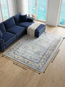1 buah Karpet Ruang Tamu Motif Bunga Biru, Cocok untuk Dapur, Ruang Makan, Kamar Tidur, Dekorasi Ruangan Liburan, Dalam/Luar Ruangan, Kantor, Lobi, Keset Anti Selip, Karpet Kamar Mandi, Lorong, Area Belajar/Bermain Game - Dusty Blue - View 15
