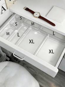11/7/5/4/2件抽屜式化妝品收納盒/香水收納盒/梳妝台護膚品收納盒/可堆疊桌面收納盒/浴室多功能自由組合展示收納盒，辦公用品收納盒/臥室裝飾 - 無色 - 查看 2