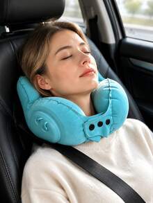 Compressible Inflatable Neck Pillow, Portable Travel Neck Support Pillow, Compressible Air Neck Pillow, Travel Neck Pillow, Nap Pillow - Multicolor - View 3