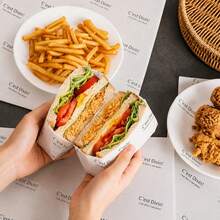 300pcs Oil-Proof Baking Paper - Food Packaging Paper, Suitable For Toast, Cake, Dessert, Bread And Tray Liners, For Home Kitchen Use 50/100/300pcs - Multicolor - View 3
