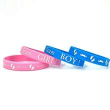 60pcs Gender Reveal Silicone Wristbands, Blue And Pink Boy Girl Team Wristbands, Gender Reveal Party Decoration Supplies - View 6