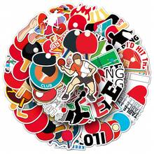 50pcs Table Tennis Sports Stickers Creative Luggage Skateboard Tablet Cartoon Decorative Decals - 50 Ping Pong Balls - View 6