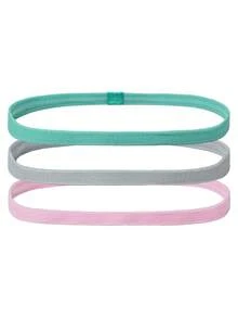 3pcs Non-Slip Silicone Sports Thin Hairbands, High Elasticity Anti-Slip Fitness Hair Ties, 1cm Narrow Running Yoga Sweat-Absorbing Headbands, Multi-Color Outdoor Fitness Sweat-Absorbing Headbands - Sky Blue, Deep Blue, Red - View 10
