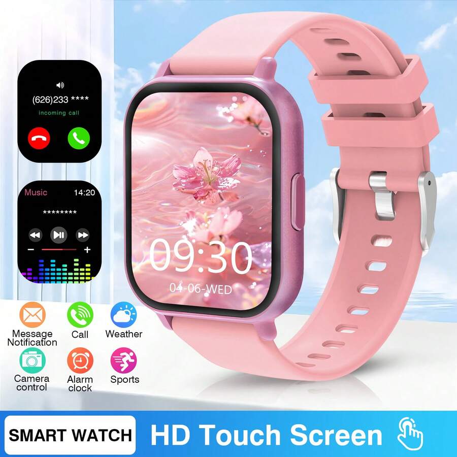 Reloj inteligente deportivo con pantalla de alta definición, equipado con pantalla curva de color LED de alta definición, pantalla táctil laminada completa multilingüe, reproductor de música, función de teléfono, notificación de mensajes - Multicolor - Ver 1