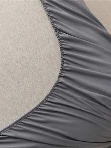 1pc Fashion Solid Color Brushed Single Fitted Sheet (Bed Cover/Mattress Protector) - Soft, Comfortable, Breathable, Anti-Pilling, Home Decor, Suitable For All Seasons; Fits Multiple Bed Sizes (Twin, Full, Queen, King); Dust-Proof Design; Does Not Include Pillow And Pillowcase. - Light Grey - View 6