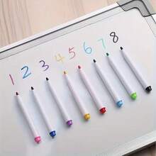 8pcs/16pcs Whiteboard Markers, Erasable Dry Erase Markers With Built-In Eraser, Random Colors, Erasable Colored Board Markers Chalkboard Pens; Suitable For Ceramic, Wood, Glass, Stationery - Whiteboard Marker - View 10