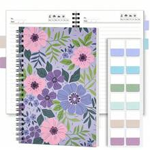 1 Set Fresh Floral 2D Cover Spiral Coil Notebook With Index Sticker Set, Practical Inner Pages, Suitable For Back To School, Work, Study And Other Scenarios. Whether Writing Diaries, Making Daily Plans, Or Using As Memo Pads, It's A Great Choice As Graduation Gift, Birthday Gift, Helping You Plan Your Life Efficiently! - Multicolor - View 12