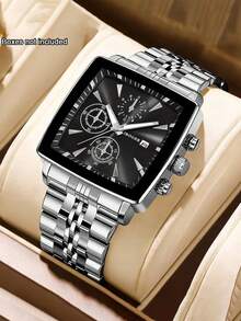 1pc New Unisex Business Luxury Fashion Quartz Watch, Quartz Movement - For Daily And Formal Occasions - Birthday Gift, Anniversary, Graduation Gift - Luxury Design, Fashionable And Exquisite, Party, Valentine's Day, Wedding, Gift For Friends And Family (Box Not Included) - Blue - View 4